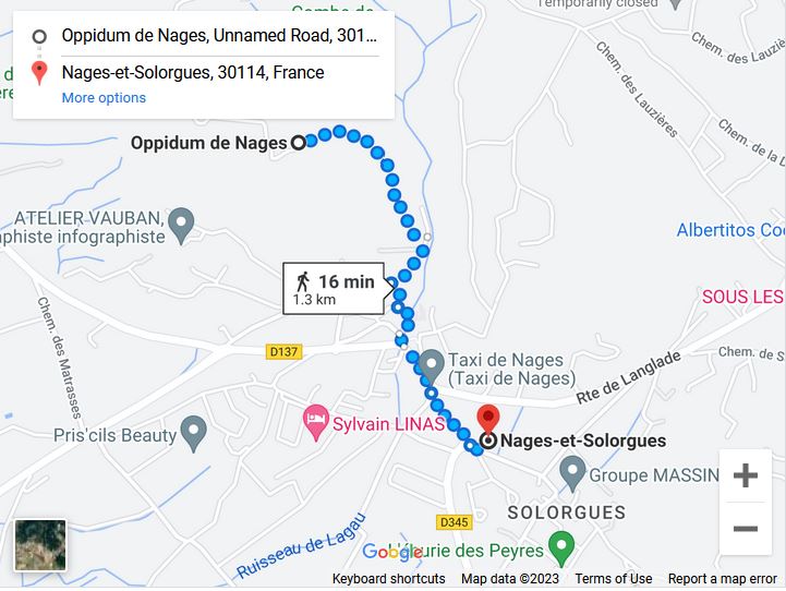 Getting to the Opiddum de Nages from Nages-Et-Solorgues - The South Of France